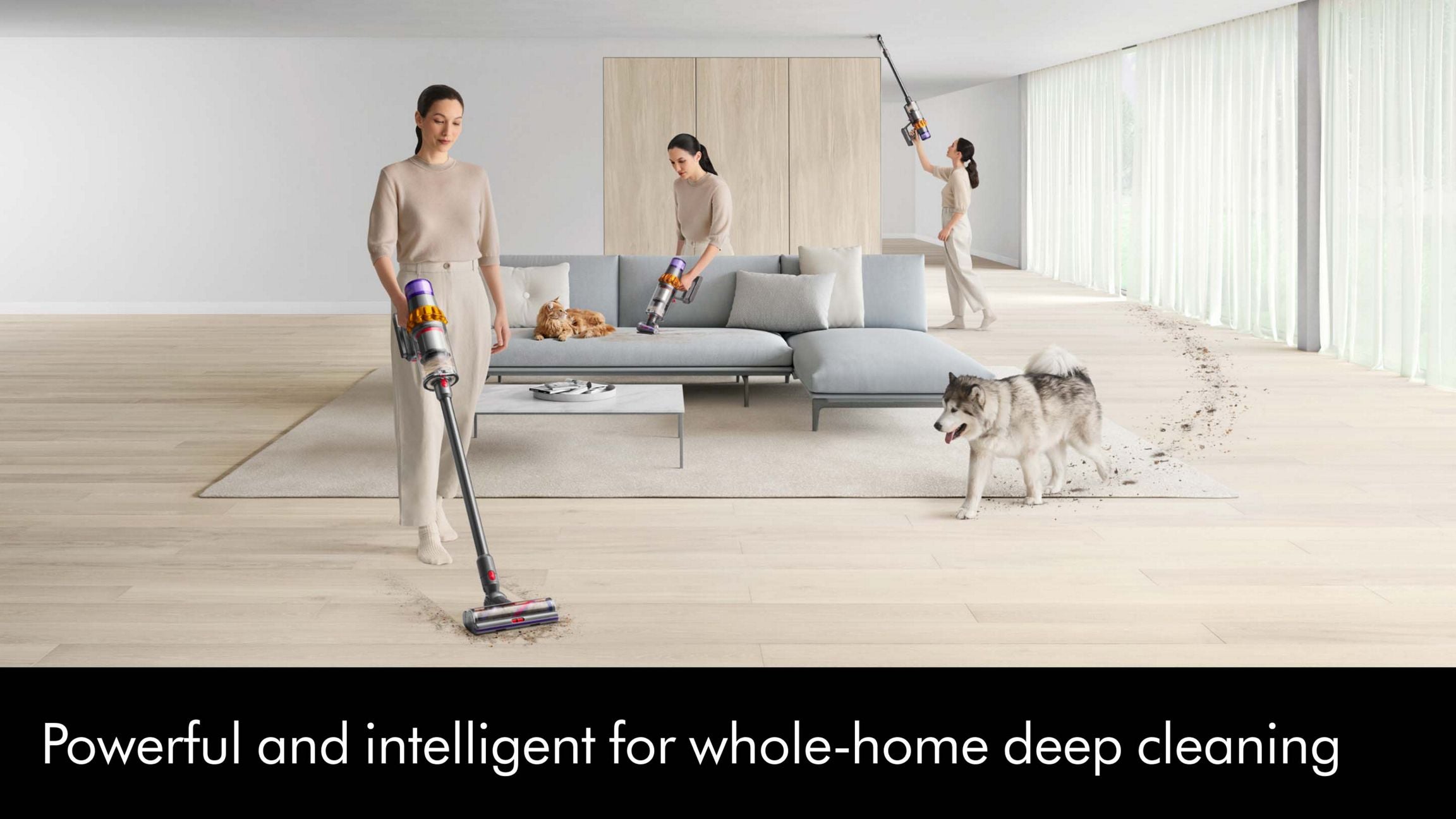 Dyson V15 Detect™ Cordless Vacuum Cleaner (Yellow/Iron) – Laser Dust Detection, Piezo Sensor, LCD Display, De‑Tangling Motorbar™, Whole‑Home Deep Cleaning