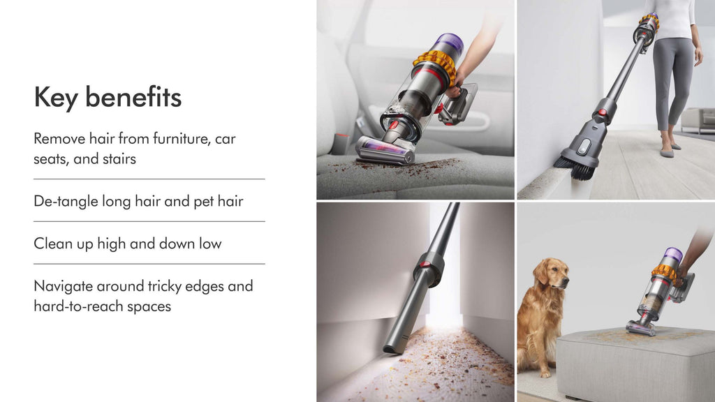 Dyson V15 Detect™ Cordless Vacuum Cleaner (Yellow/Iron) – Laser Dust Detection, Piezo Sensor, LCD Display, De‑Tangling Motorbar™, Whole‑Home Deep Cleaning