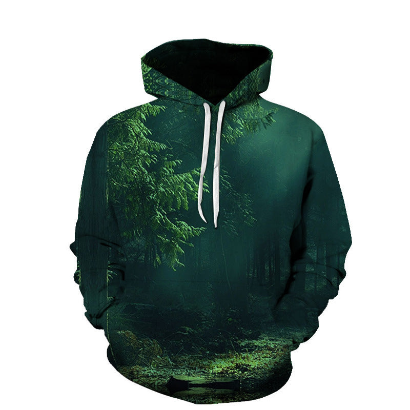 Sudadera deportiva con imagen completa | Playa, hoja de arce, bosque y más | Sudadera deportiva unisex con capucha