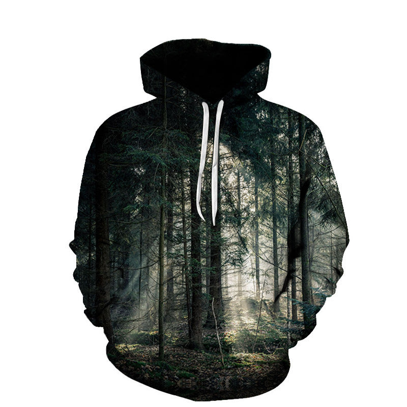 Sudadera deportiva con imagen completa | Playa, hoja de arce, bosque y más | Sudadera deportiva unisex con capucha
