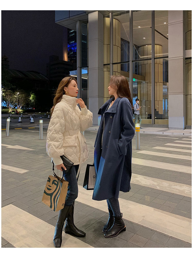 Slim-Fit Waist-Length Korean Winter Jacket – Lightweight Short Puffer Coat