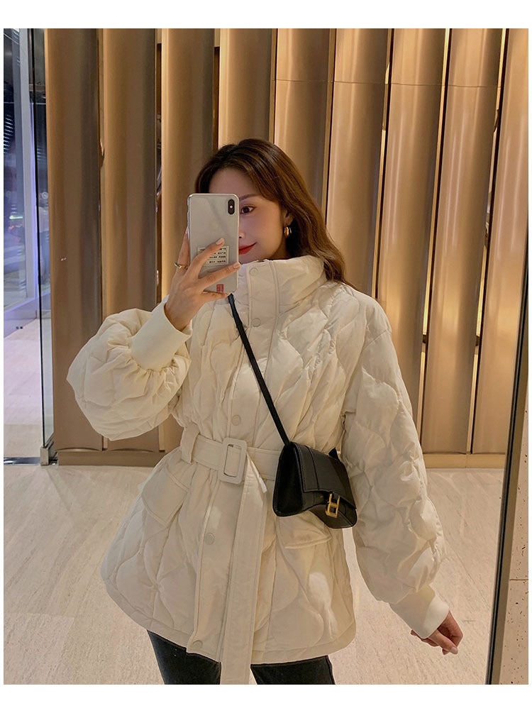 Slim-Fit Waist-Length Korean Winter Jacket – Lightweight Short Puffer Coat
