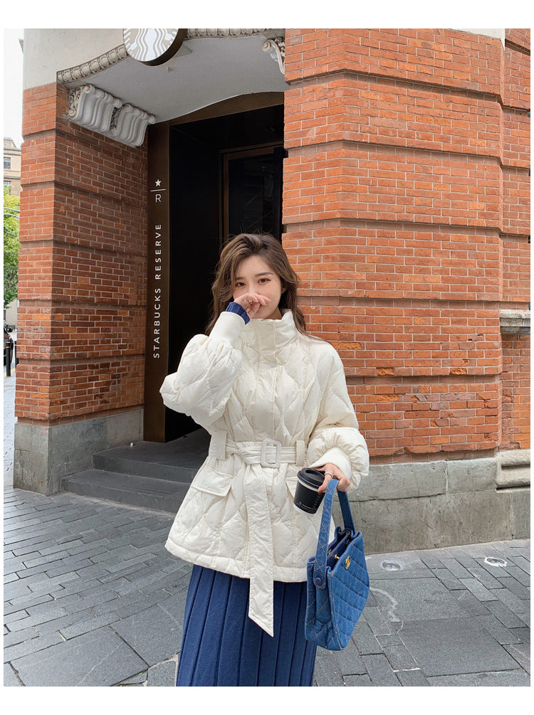 Slim-Fit Waist-Length Korean Winter Jacket – Lightweight Short Puffer Coat
