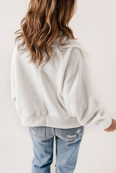 Women’s Plush Long-Sleeve Cardigan Jacket – Thick Cozy Button-Up