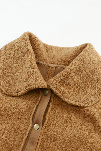 Women’s Plush Long-Sleeve Cardigan Jacket – Thick Cozy Button-Up