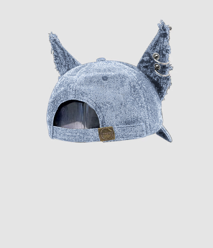 Gorra vaquera con orejas de gato: estilo deportivo estilo Harajuku grunge 
