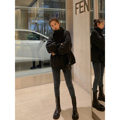Slim-Fit Waist-Length Korean Winter Jacket – Lightweight Short Puffer Coat