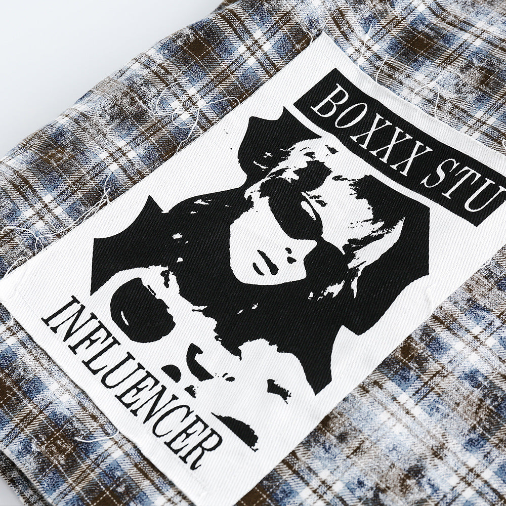 Distressed Plaid Jacket For Men