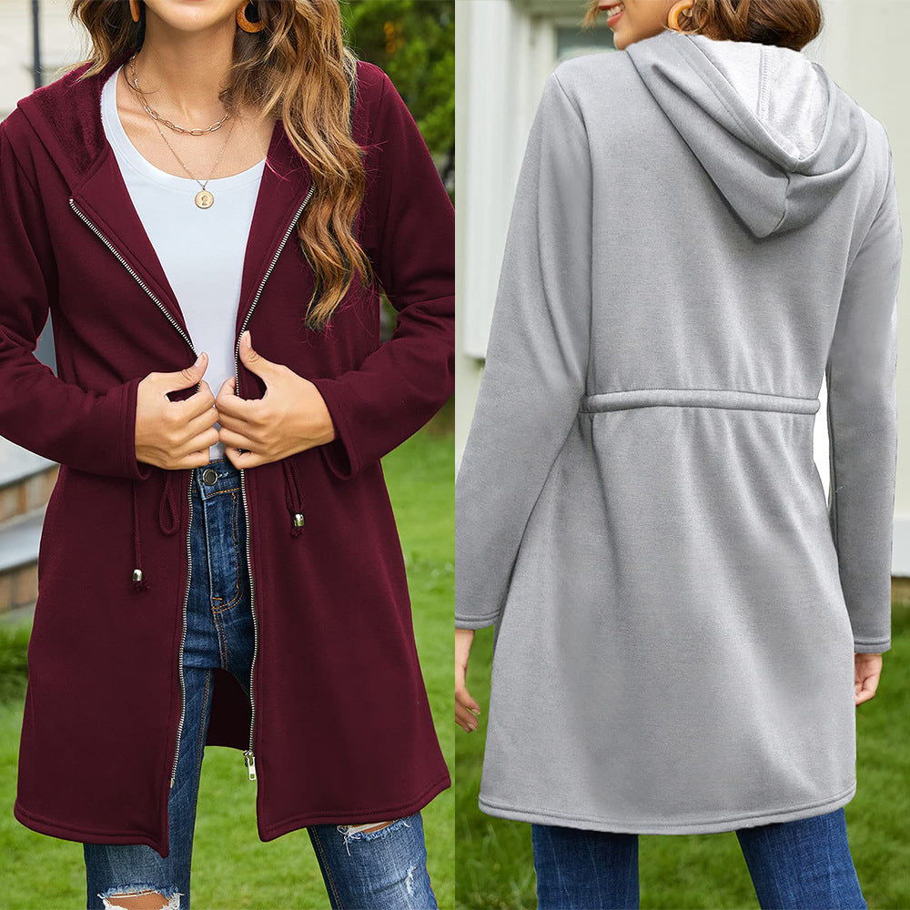 Chic Solid Color Hoodie Cardigan – Plush, Lightweight & Layer-Ready