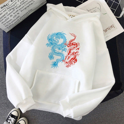 Harajuku Vintage Dragons Pattern Hoodies | Bold Street Style