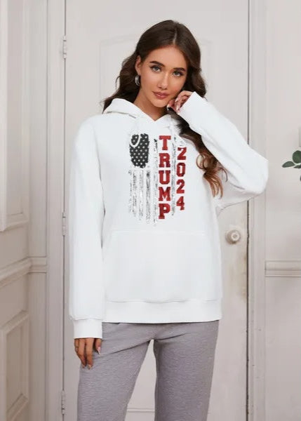Sudadera unisex con capucha de algodón térmico | Trump 2024