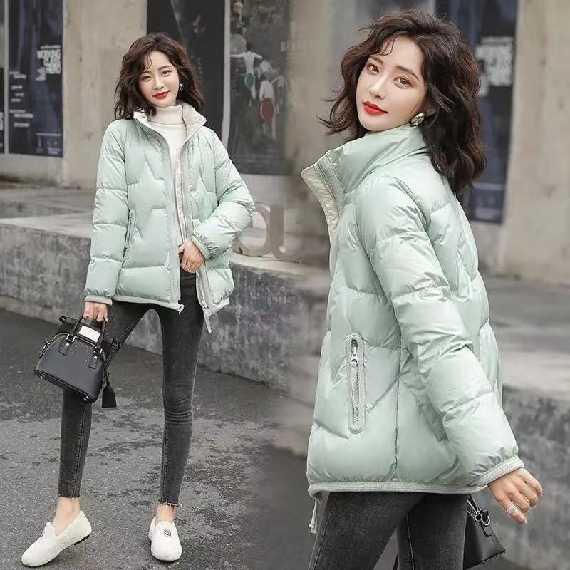 Women's Short Cotton-padded Jacket Anti-season Bright Face Down Padded Jacket Fashion