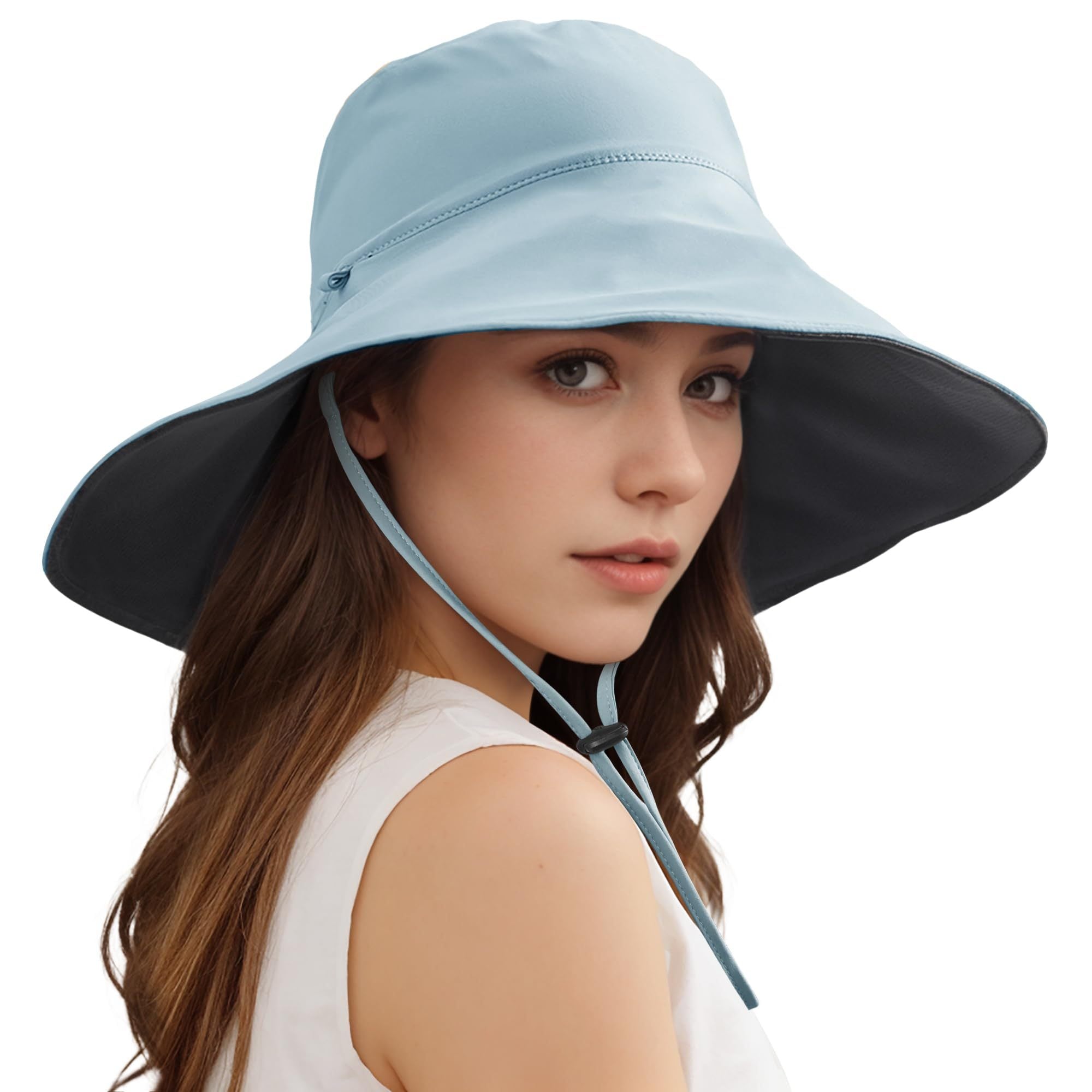Sombrero refrescante de ala ancha | Gorra versátil de doble cara para exteriores