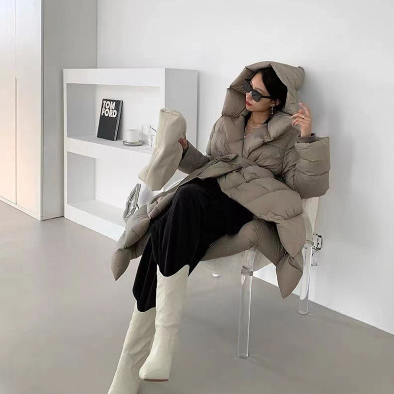 Women’s Long Loose-Fit Premium Down Puffer Coat – Oversized Winter Jacket