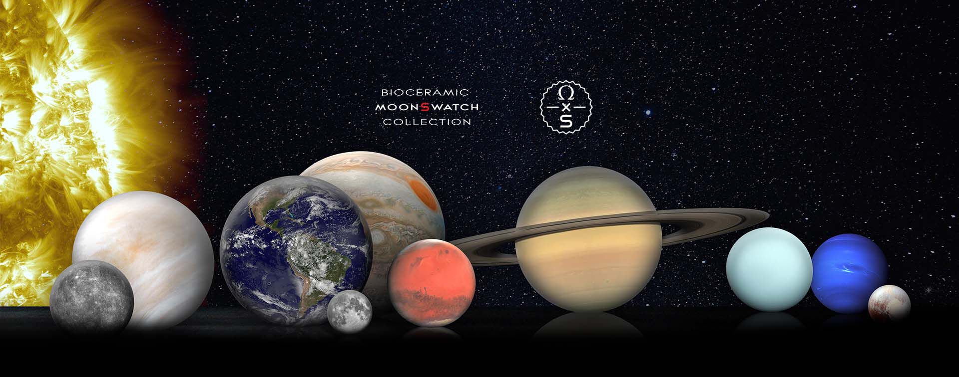 Omega x Swatch Bioceramic MoonSwatch Collection – All Colors Available – Mission to the Moon, Mars, Jupiter, Saturn, Venus, Mercury, Earth, Uranus, Neptune, Pluto & Sun