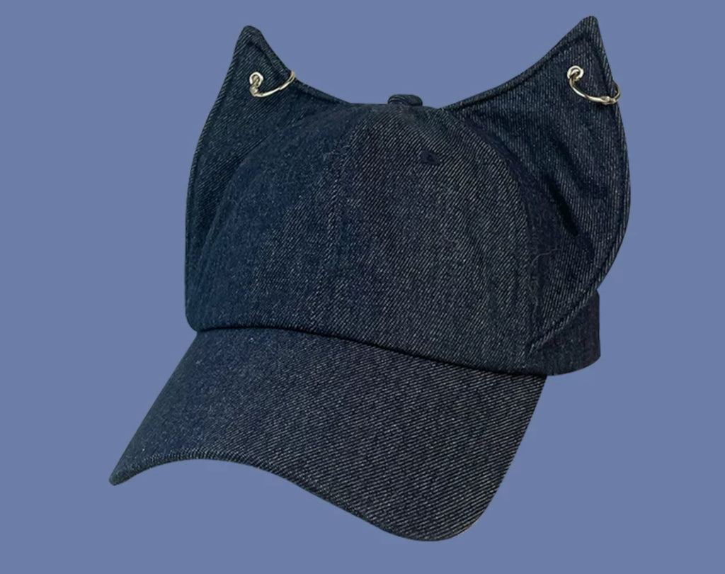 Ring Buckle Denim Cap – Edgy and Stylish