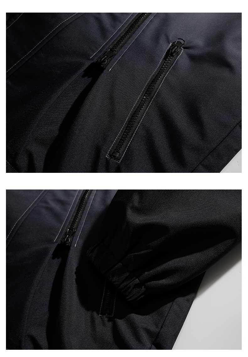 Gradient Color Waterproof Streetwear Jacket – Bold Patch-Pocket Coat
