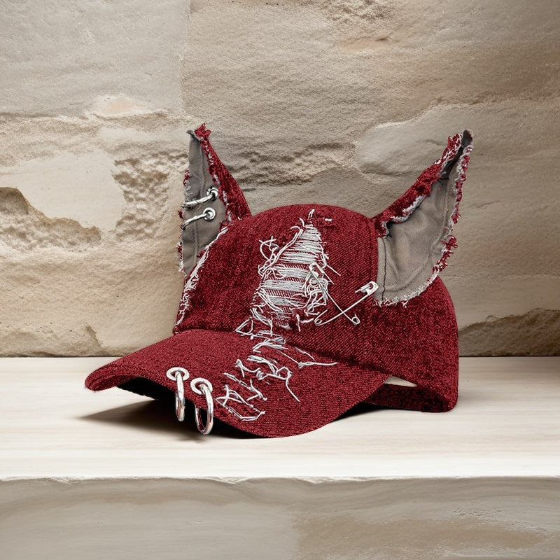 Gorra vaquera con orejas de gato: estilo deportivo estilo Harajuku grunge 