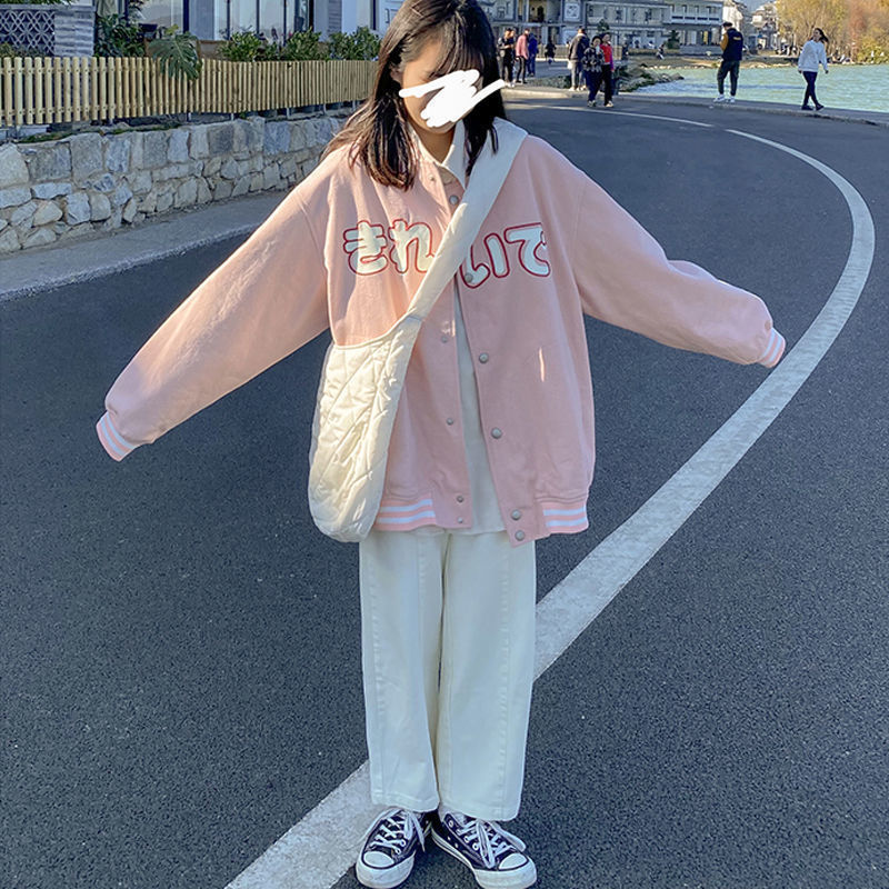Women's Baseball Uniform Spring Korean Student Japanese Jacket Small Thin Short Jacket