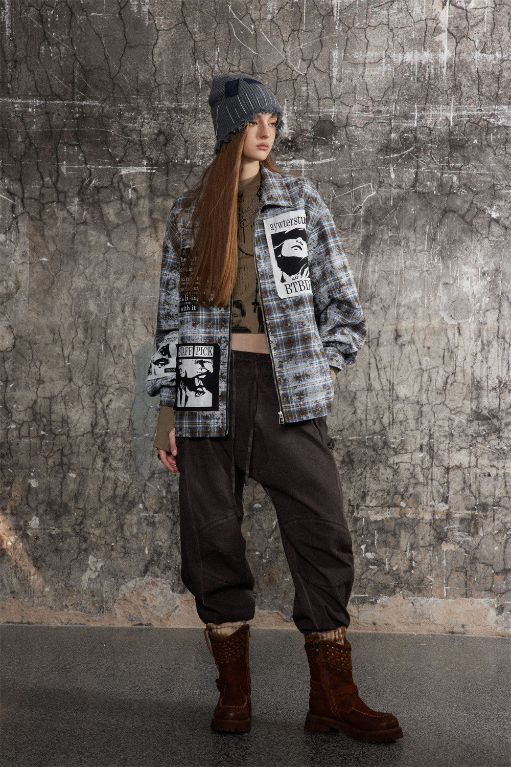 Distressed Plaid Jacket For Men