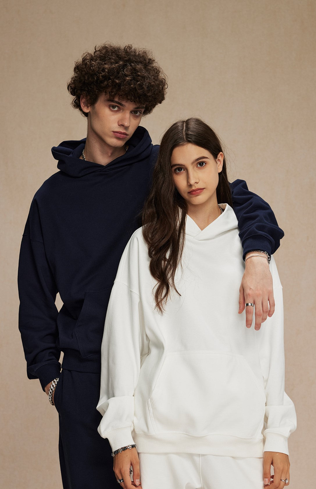 Sudadera unisex de algodón de rizo | Colores brillantes y oscuros | Jersey informal de moda urbana