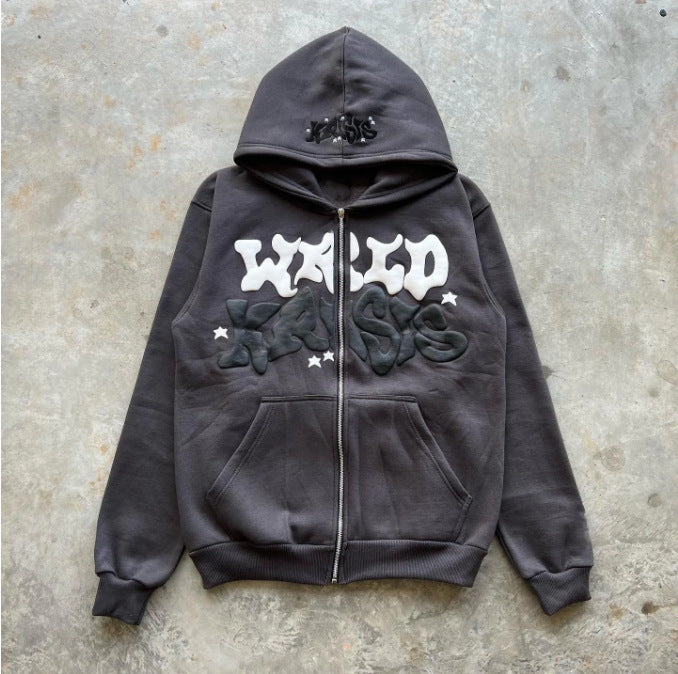 Sudadera deportiva con capucha y esqueleto de calavera oscura