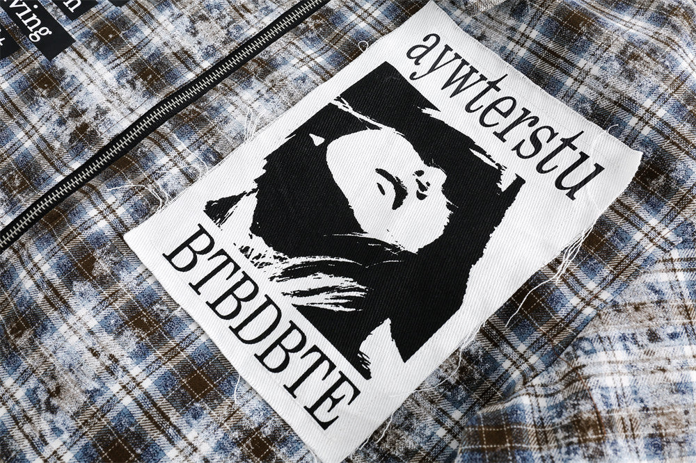 Distressed Plaid Jacket For Men