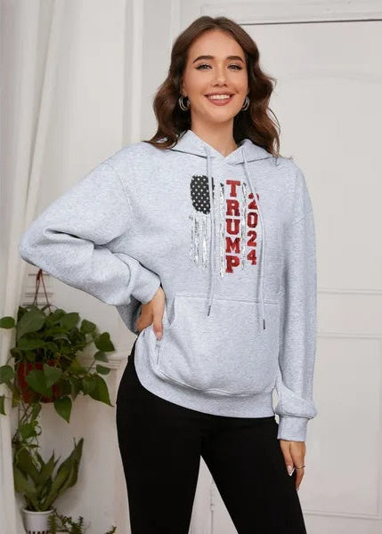 Sudadera unisex con capucha de algodón térmico | Trump 2024