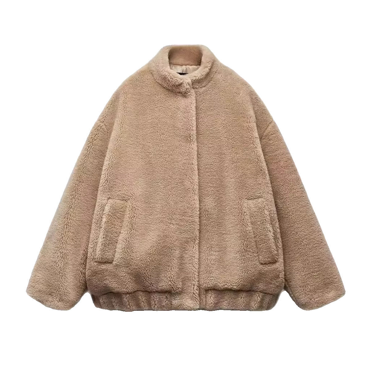 Women’s Chenille Fleece Bomber Jacket – Sleeveless Princess-Sleeve Chic