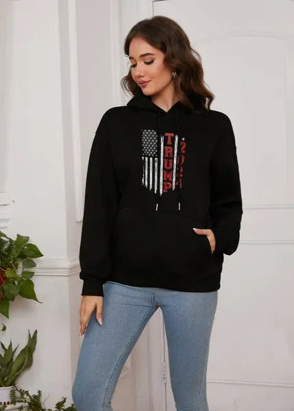 Sudadera unisex con capucha de algodón térmico | Trump 2024