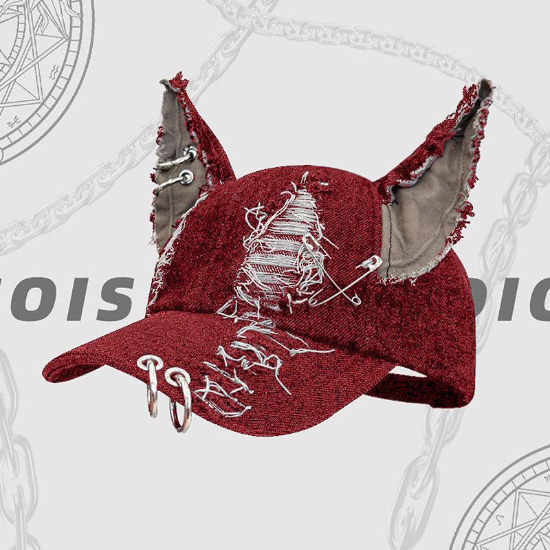 Gorra vaquera con orejas de gato: estilo deportivo estilo Harajuku grunge 