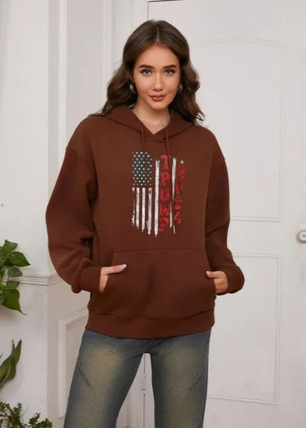 Sudadera unisex con capucha de algodón térmico | Trump 2024